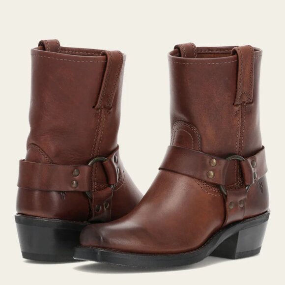 Frye Shoes - Frye Harness 8R Cognac Leather Boots Size 6M USA